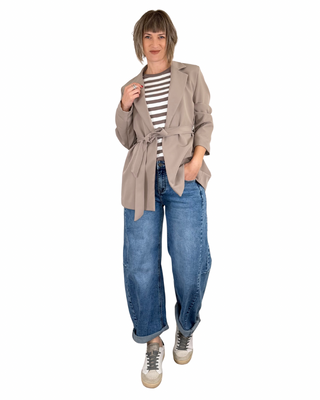 Habiti - Striped Viscose T-shirt - MUD