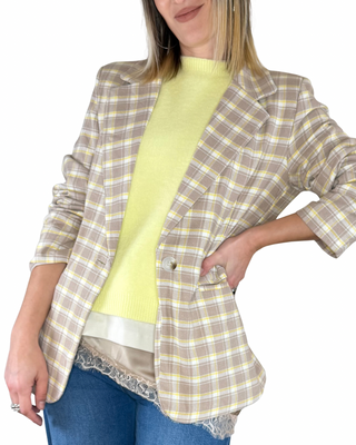 Habiti blazer check beige - dettaglio pattern