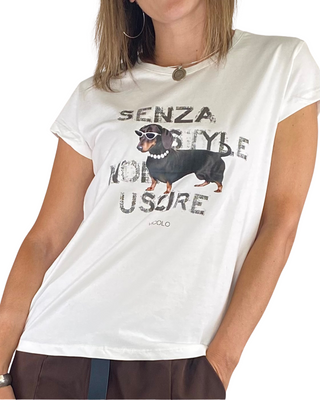 Vicolo - T-shirt "Senza style non uscire" - PANNA