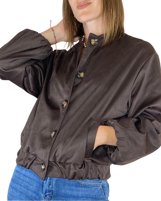 Habiti - Bomber effetto suede - MORO