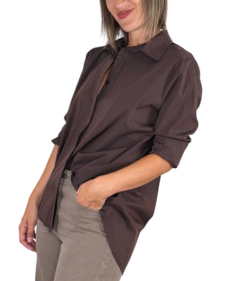Habiti - Camicia stondata - MORO