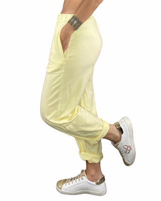 susy mix - felpa m/manica con pantalone baloon - giallo