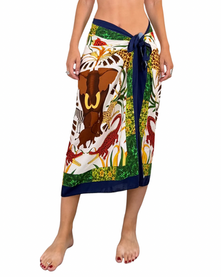 Habiti - Gonna pareo Circe foulard midi - BLU
