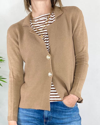 Susy Mix - Cardigan bottoni dorati - FANGO