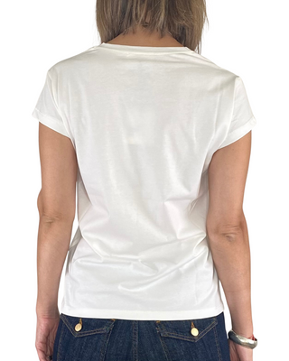 Vicolo - T-shirt V-teddy - PANNA