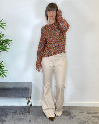 Vicolo - Pantalone punto milano zampa - BEIGE