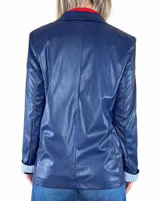 Susy Mix - Giacca regular ecopelle - BLU