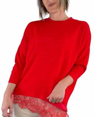 Habiti - Pull boxy en viscose - ROSSO