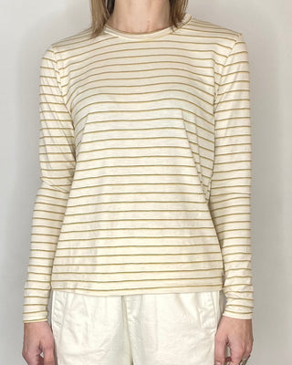 cadì - t-shirt righe m/lunga - ocra