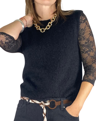 Habiti - Smanicato kid mohair - NERO