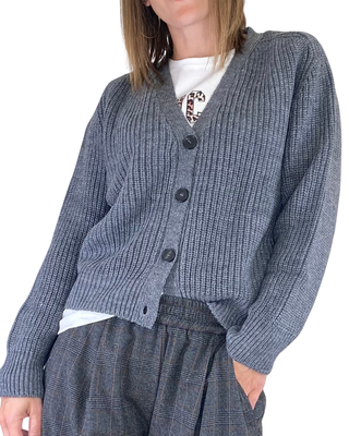 vicolo - cardigan punto inglese - antracite