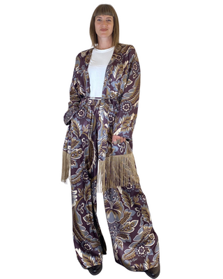 SUSY STAR - Pantalone palazzo fantasia - VINO