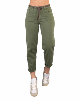 Habiti - Pantalone barrell Hanna - VERDE MILITARE