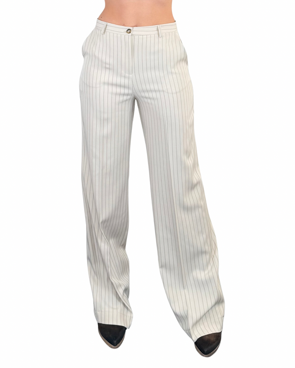 Vicolo - Pantalone palazzo gessato - BEIGE