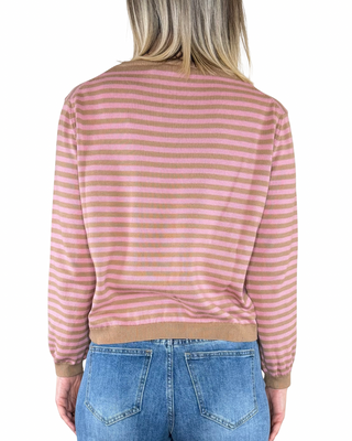 Habiti maglia righe cotone cammello - vista posteriore