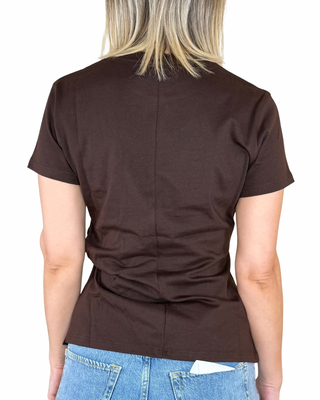 Vicolo - T-shirt spacco e arriccio - MORO