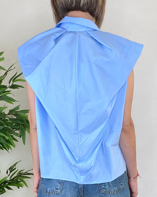 Haveone - Camicia fit baloon sulla spalla - CELESTE