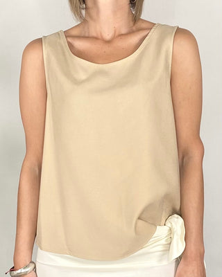 Vicolo - Top tencel stondato - BEIGE