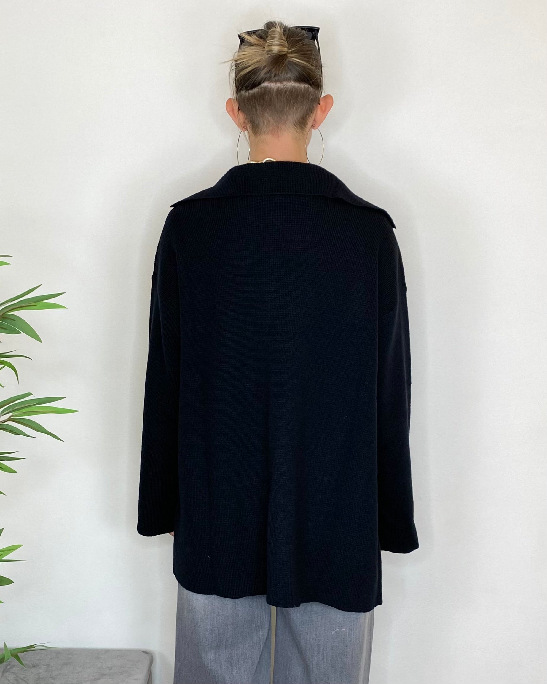 Cardigan cappotto - NERO