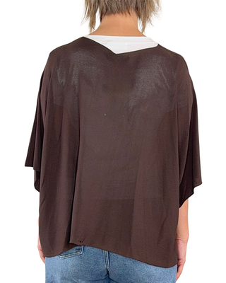 Habiti - Boxy Kimono-Pullover - DUNKELBRAUN