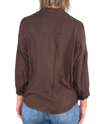 Habiti - Camicia fiocco di viscosa - MORO