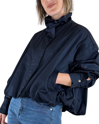 CADì - Bomber over in gabardina di cotone - BLU
