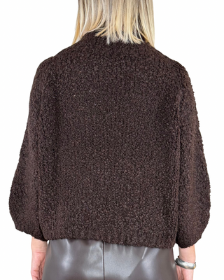 Habiti - Maglia bouclè manica 3/4 - MORO