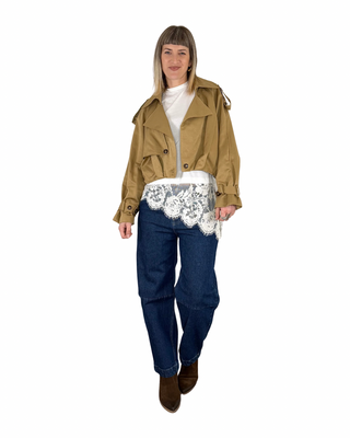 Tensione In - Trench crop canvas - CAMMELLO