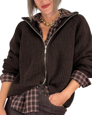 Habiti - Cardigan full zip - MORO