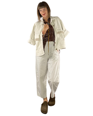 Habiti - Camicia bandana con laccetto cuoio - MORO
