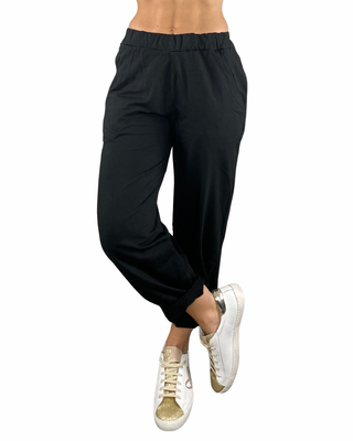susy mix - felpa m/manica con pantalone baloon - nero