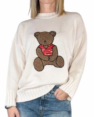 Vicolo - Maglione orso applicato - BURRO