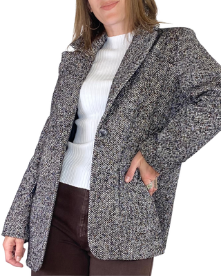 vicolo - cappottino spinato - nero