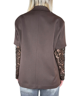 Susy Mix - Blazer maniche pizzo - MORO