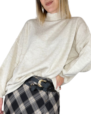 Haveone - Maglia lupetto a scatola - PANNA