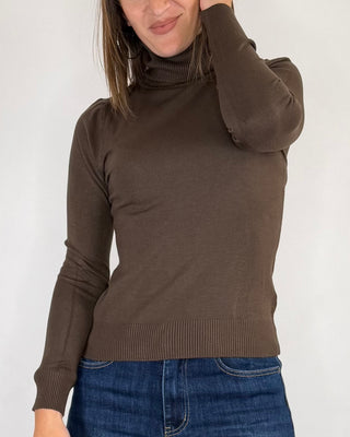 Susy Mix - Maglia slim collo alto - MORO