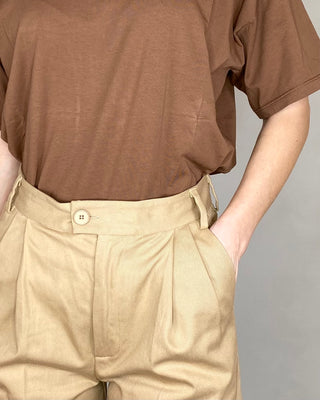 vicolo - pantalone canvas pences td0324 - cammello