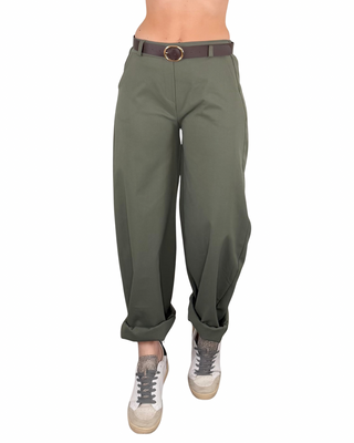 Habiti - Pantalone barrel Marta - VERDE MILITARE