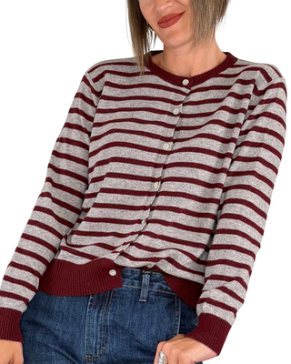 Habiti - Cardigan misto cashmere - BORDEAUX