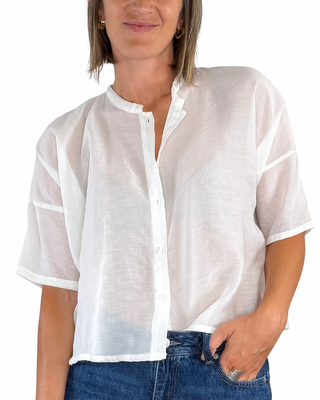Habiti - Camicia scatola in lyocell - PANNA