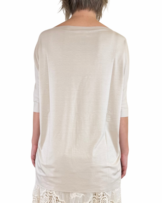 Vicolo - T-shirt over taglio vivo - SABBIA