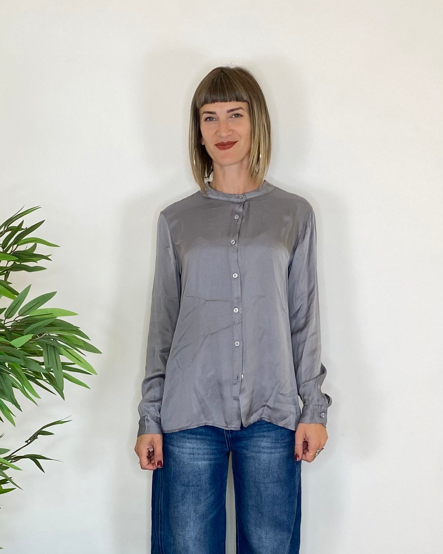 Camicia viscosa coreana - GRIGIO