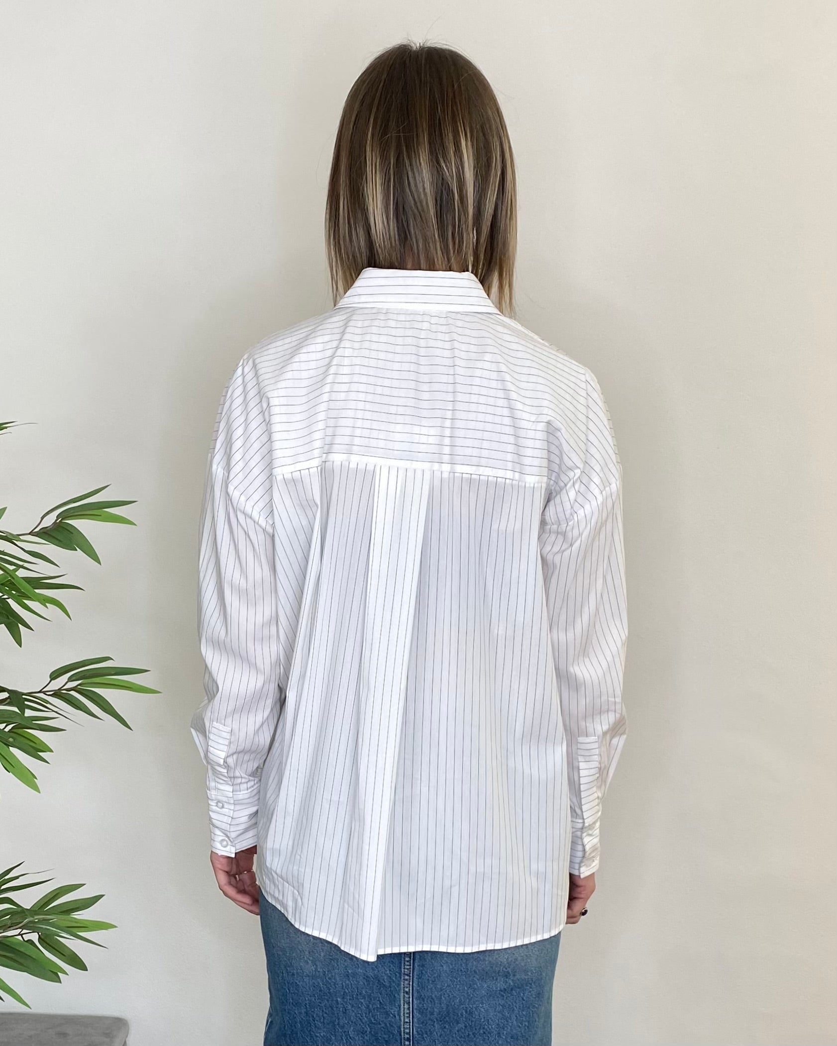 Camicia gessata scritte - BIANCO