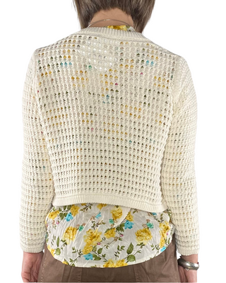 Habiti - Cardigan crochet senza bottoni - ECRU'