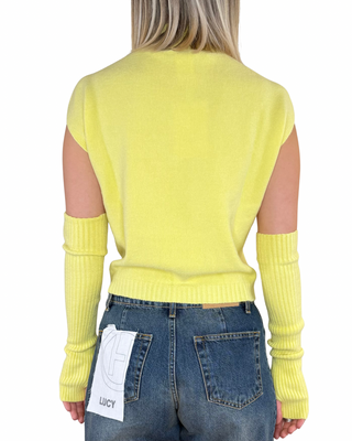 Susy Mix - Maglia lupetto con manicotti - GIALLO