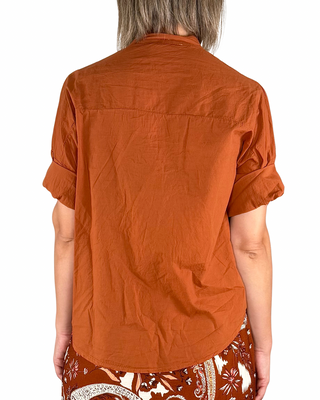 Habiti - Camicia in mussola di cotone - MATTONE