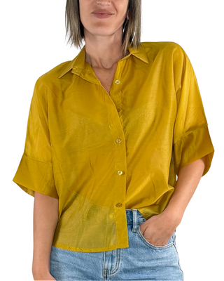 Habiti - Camicia Brenda a scatola - SENAPE