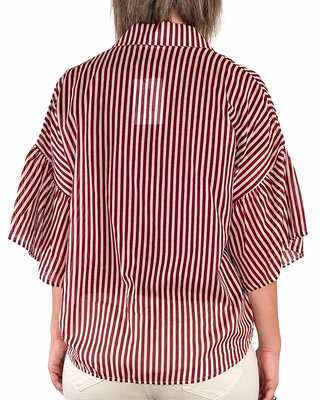 Habiti - Camicia Giovanna in mussola di cotone - ROSSO INDIA