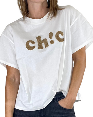 susy mix - t-shirt scatola c/ricamo - panna