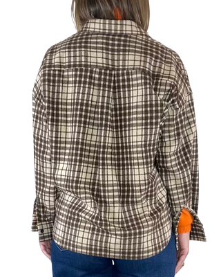 Susy Mix - Camicia scozzese flanella - MORO